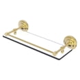 thumbnail image 1 of Que New Collection Glass Shelf with Gallery Rail - Satin Brass / 16 Inch, 1 of 3