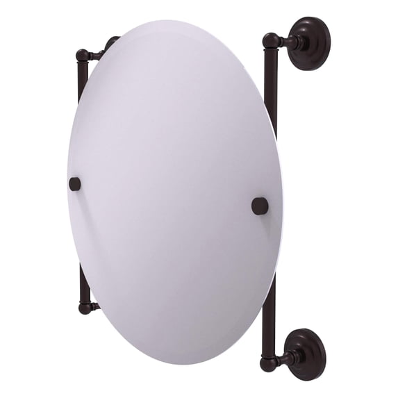 Que New Collection Round Frameless Rail Mounted Mirror - Antique Bronze