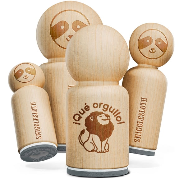 Que Orgullo Spanish Proud Lion Teacher Stamp Rubber Stamp for Stamping Crafting Planners - 1/2 Inch Mini