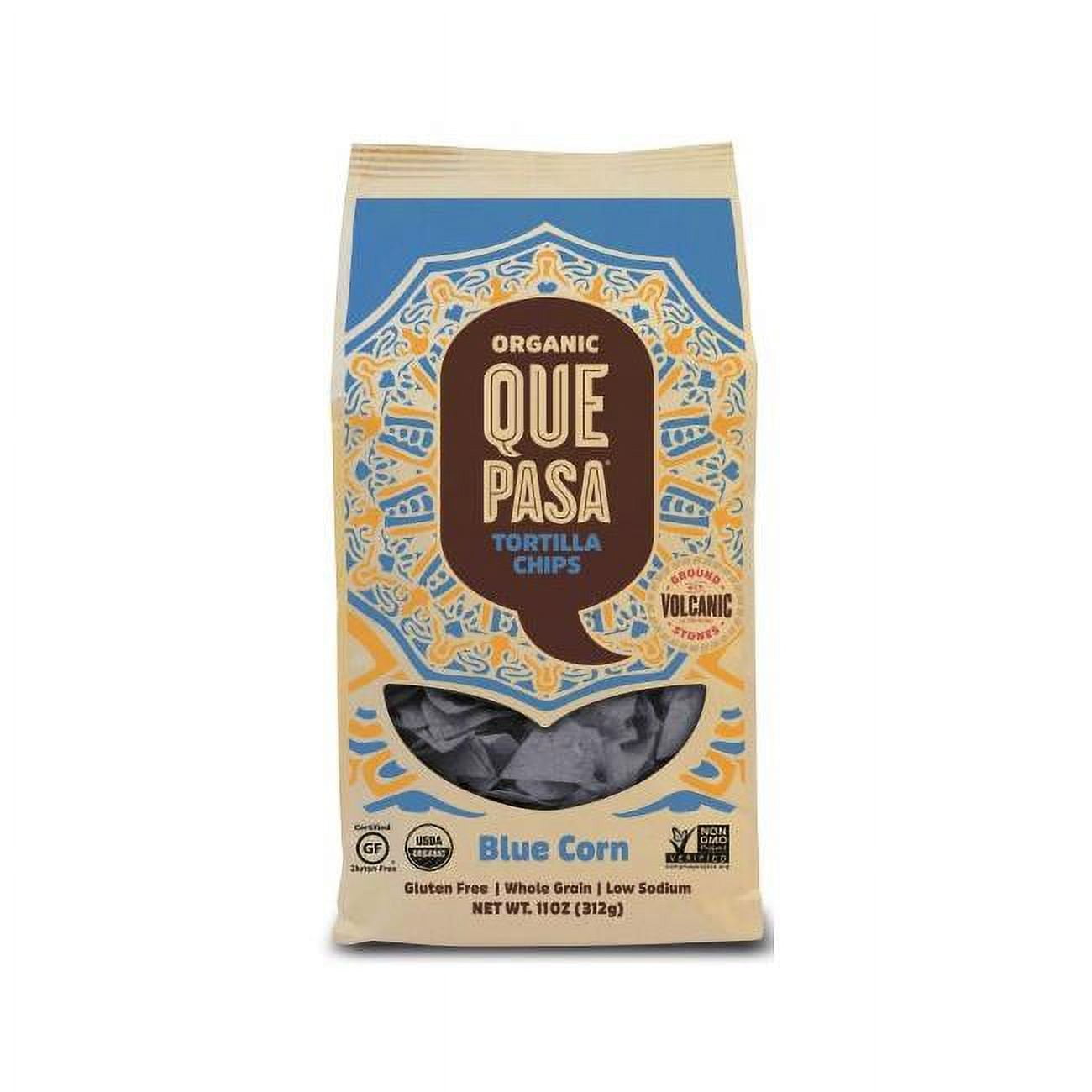 Que Pasa Tortilla Chips Organic Blue Corn