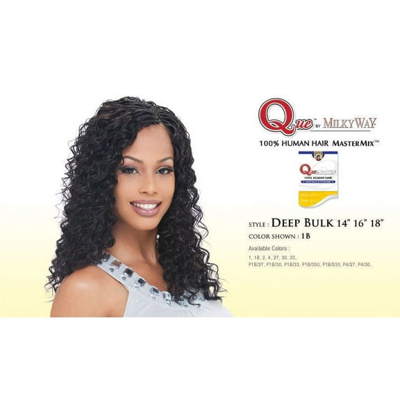 Que by Milkyway DEEP BULK 14" (1B Off Black) - Human Hair Mastermix Braid