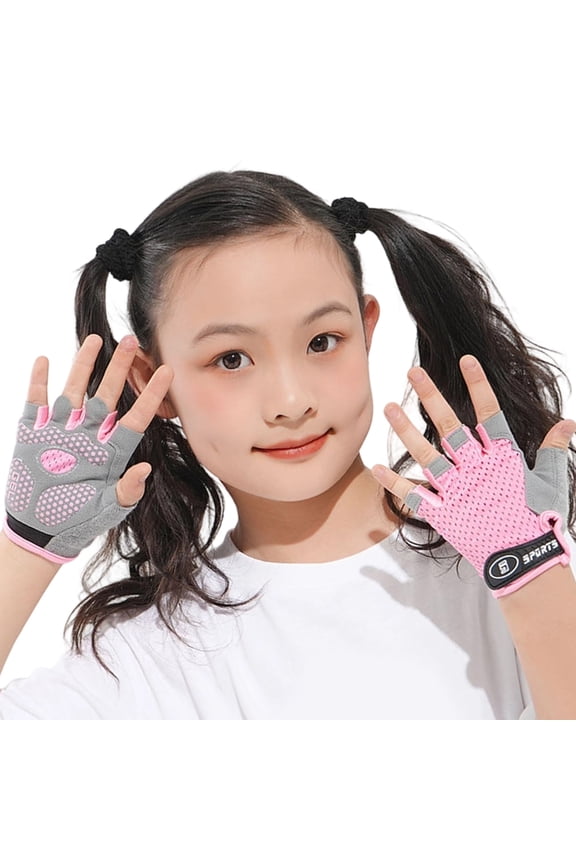 Breathable Half Finger Gloves Shock Absorbing Palms Protective Gloves For Child