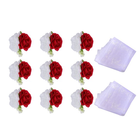 QueMer Bright Red Rose Wedding Car Front Floral Decors Bridal Vehicle Ornament Efficient Artificial Flower For Ceremony Celebra