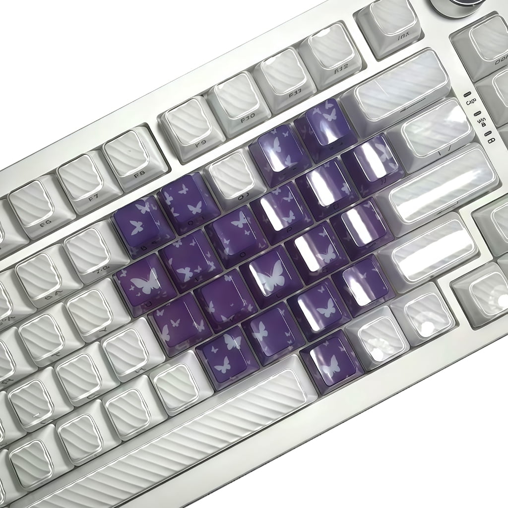 QueMer ErgonomicButterf1yHeart Keycap Set 21 Keycaps for Mechanical ...
