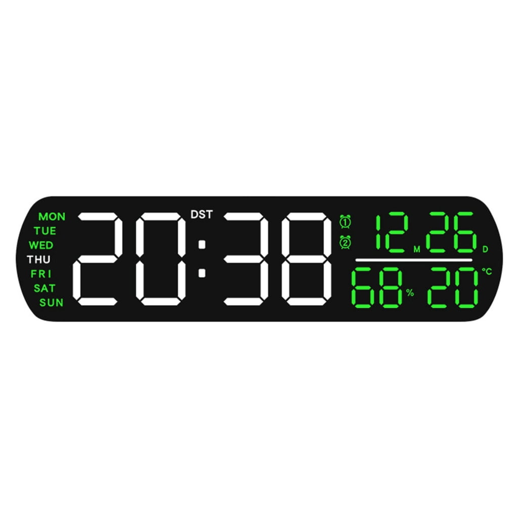 QueMer LED Digital Wall Clock Large Display Alarm Clock with Colors ...