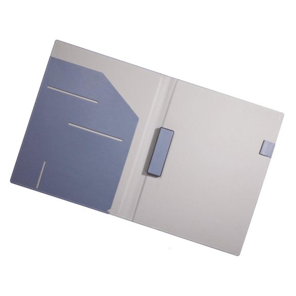 QueMer Light Weight PU Conference Folder With Pen Slots And Name Card Pockets For Business Professional School And Travel