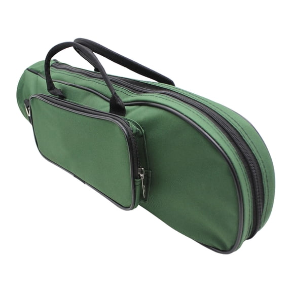 QueMer Oxford Cloth Trumpet Case Gigs Bag Double Zippers Handbag Brass Instrument Parts for 3 Small Trumpet