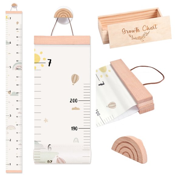 QueMer Pack Of 1 Interactive Growth Chart With Vibrant Cartoons And Accurate Measurement Markers