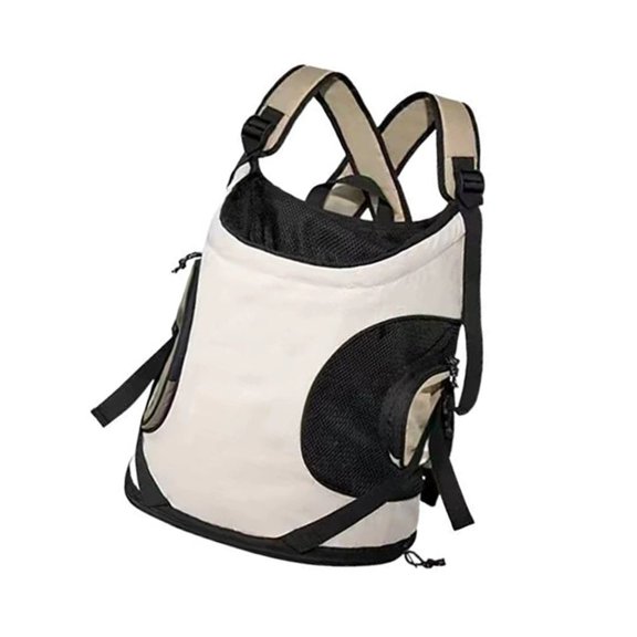 QueMer Pet Front Chest Backpack, Breathable Ventilated Design, Comfortable Adjustable Shoulder Straps, for Small Dogs Cats Trav