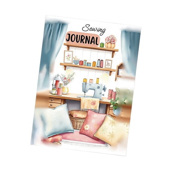 QueMer Portable Sewing Journal with Structured Sections Stitching Tracking Planner Notebook For Creative Quilting Craft Project