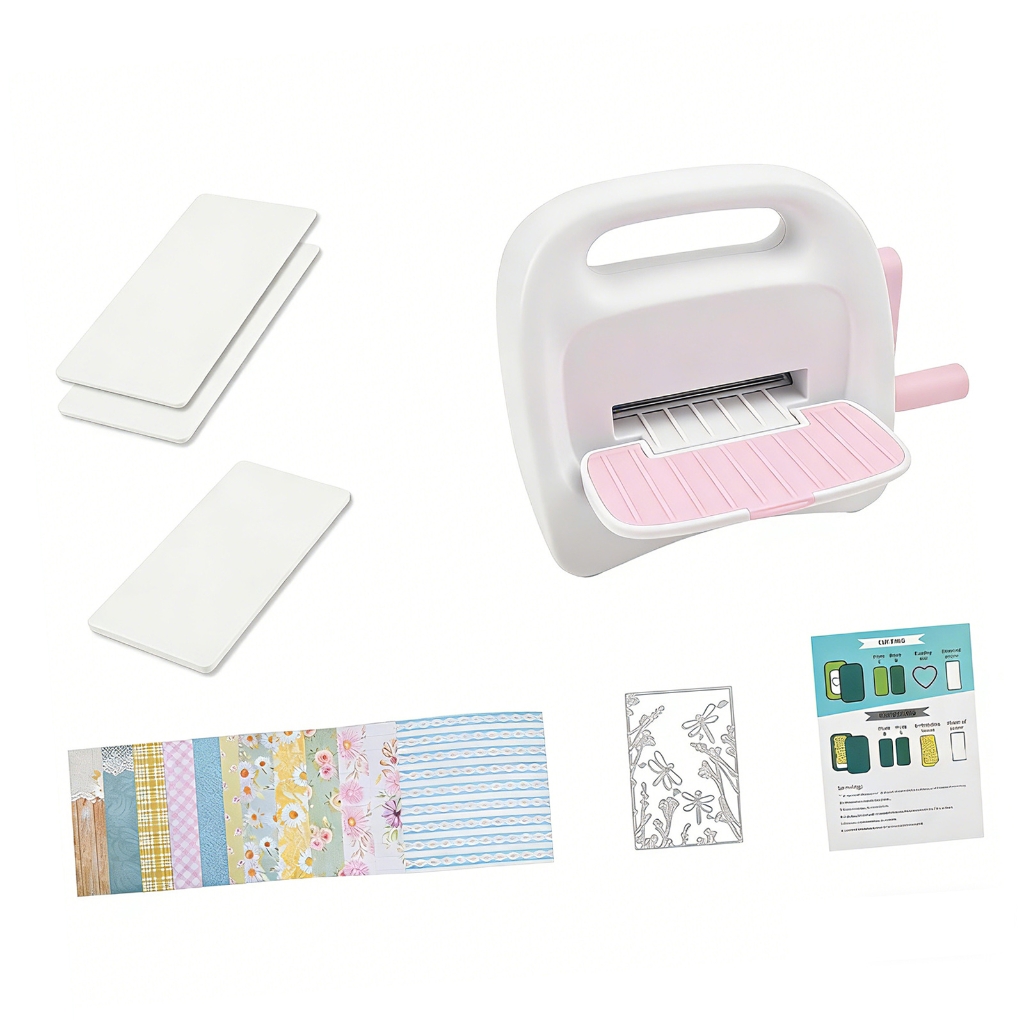 Embosser Small Rectangle QueMer Portable Small Manual Embosser And Die Cutter Opening Foldable ...