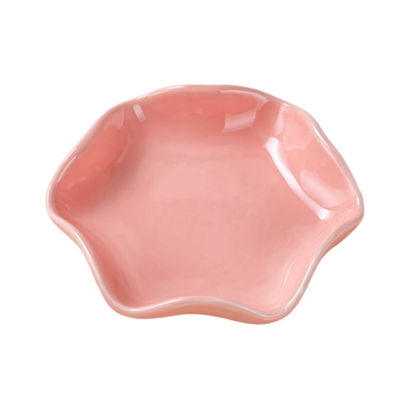 QueMer Practical Spoon Rest Holder For Kichen Thick Ceramic With Elegant Flower Embossing And Stable Base