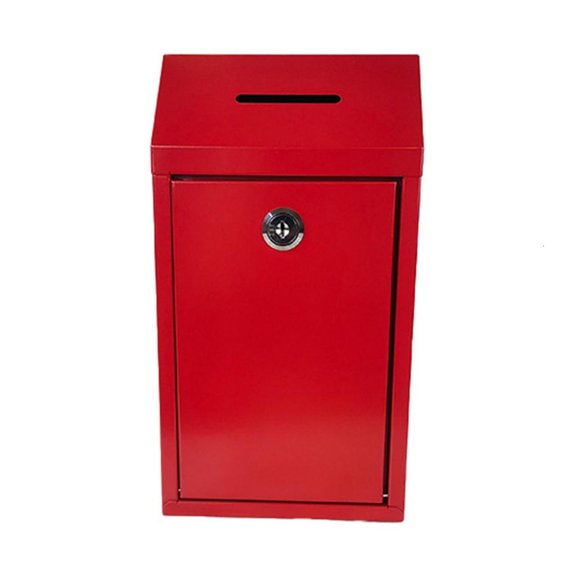 QueMer Secure Metal Donation Box with Coin Box Donation Outdoor Mailbox Suggestion Replacement