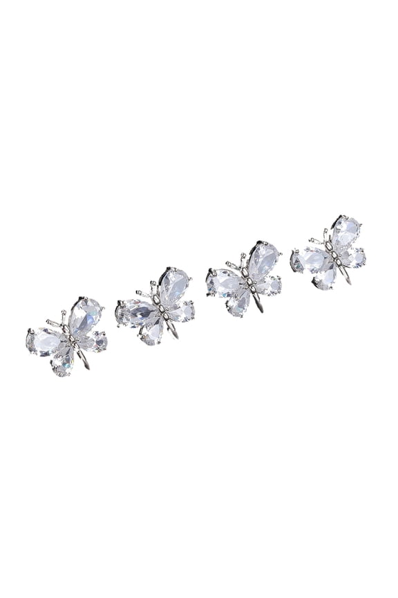 Shoe Add OnCha--Rhinestone Shoe Clips Blingbling Shoe Buckles Jewelry Decoration Shoe Pins Elegant Shoe Accessories