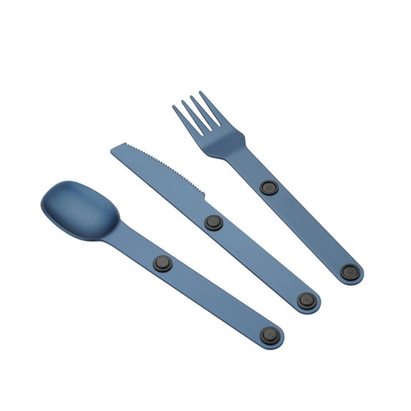 QueMer Space Saving Magnetic Camping Utensils Aluminum Construction Fork Spoon