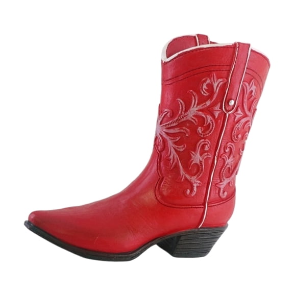QueMer Western Cowboy Boot Vase For Hydroponic Flower Arrangement Home Decor
