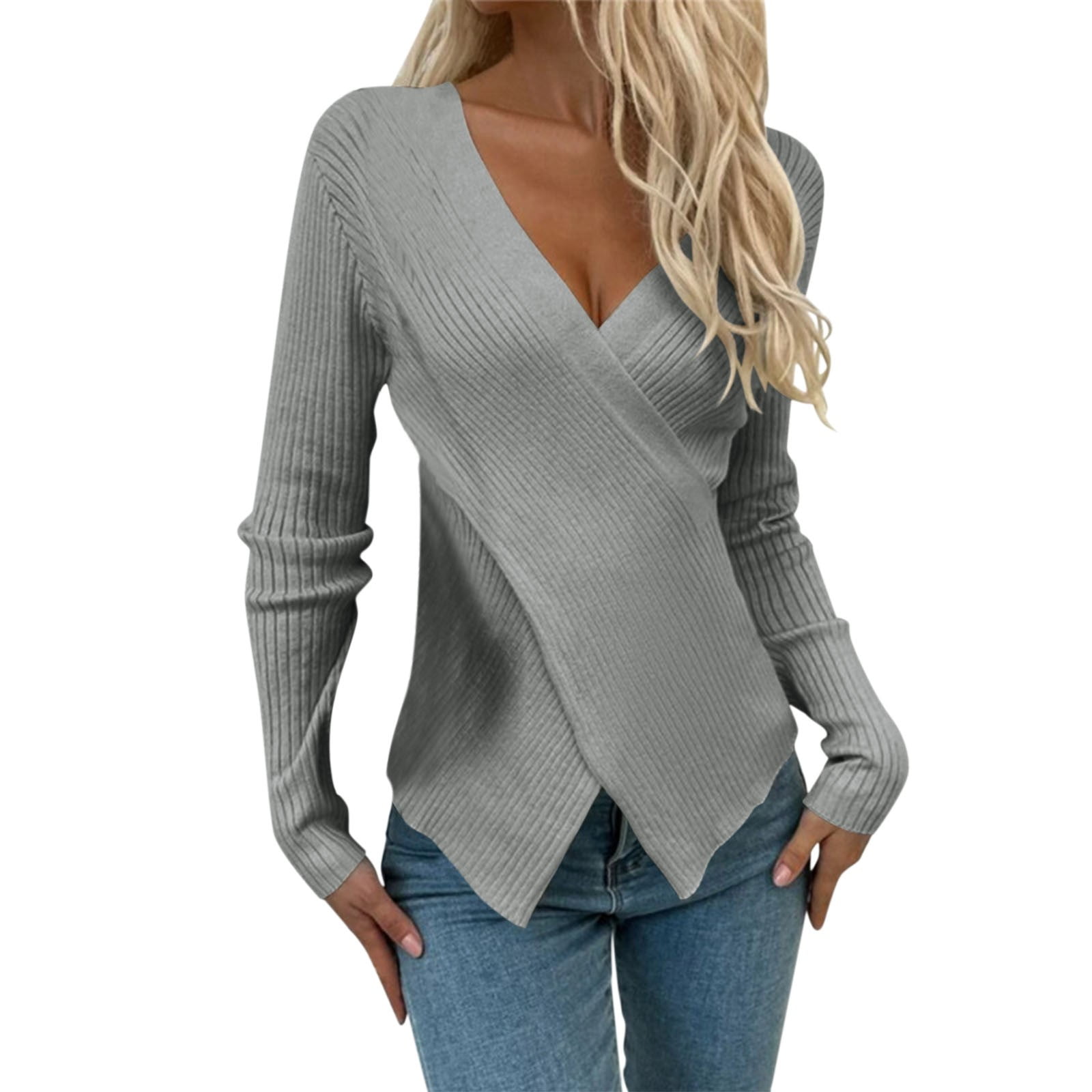 Quealent 3/4 Zip Pullover Womens,Sweaters for Women Long Sleeve Knit