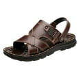 thumbnail image 1 of Quealent Adult Men Sandal Extra Wide Sandals for Men with Feet Men Summer Two Wear Buckle Strap Casual Open Toe Flat Mens Beach Sandals Size 8 Brown 8, 1 of 9