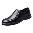 thumbnail image 1 of Quealent Adult Men Shoes Casual Mens Shoes Leather Fashion Men'S Breathable Comfortable Business Slip On Work Mens Slip On Casual Shoes Leather Black 8.5, 1 of 5