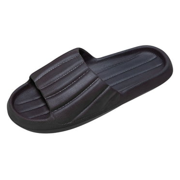 Quealent Adult Men Shoes Men House Slippers Non Slip Men Spring Autumn House Shoes Home Slippers Flip Flops Leather Slippers for Men Indoor Black 8.5