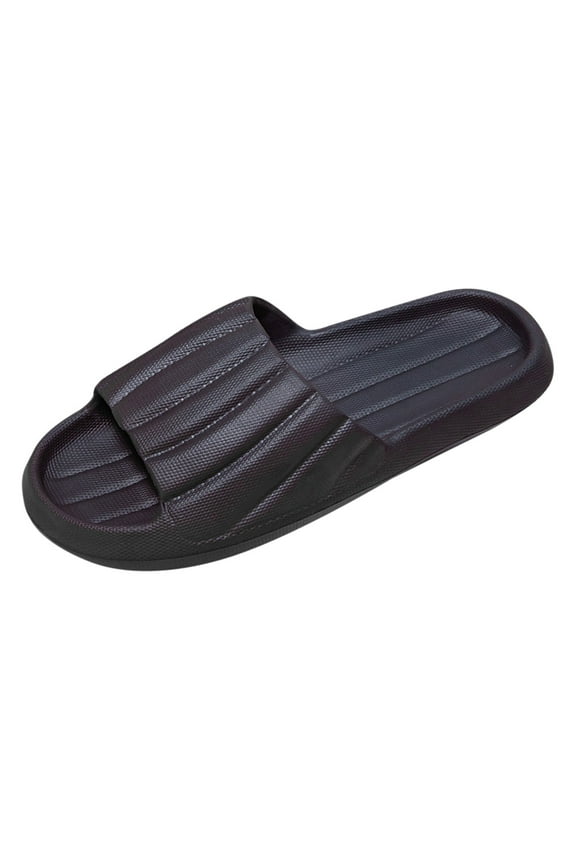 Adult Men Shoes Men House Slippers Non Slip Men Spring Autumn House Shoes Home Slippers Flip Flops Leather Slippers for Men Indoor Black 8.5