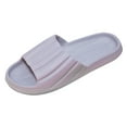 thumbnail image 1 of Quealent Adult Men Shoes Men House Slippers Non Slip Men Spring Autumn House Shoes Home Slippers Flip Flops Leather Slippers for Men Indoor Grey 7.5, 1 of 5