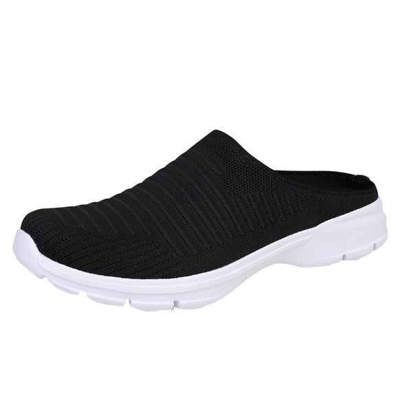 Quealent Adult Men Shoes Mens Slippers with Arch Support Size 9 Fashion Summer Men Slippers Mesh Breathable Lightweight Slip Mens Slippers 12 New Black 10.5