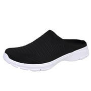 Quealent Adult Men Shoes Mens Slippers with Arch Support Size 9 Fashion Summer Men Slippers Mesh Breathable Lightweight Slip Mens Slippers 12 New Black 10.5