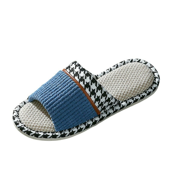 Quealent Adult Men Shoes Mens Slippers Size 16 Wide Mens Big and Tall Men Indoor Non Slip Home Slippers Four Seasons Slippers Saints Slippers Men Blue 10