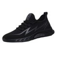 thumbnail image 1 of Quealent Adult Men Shoes Mens Summer Shoes Casual Slip On Leather New Mesh Men Canvas Trendy Shoes Casual Shoe Mens Business Casual Shoes Wide Black 8, 1 of 5