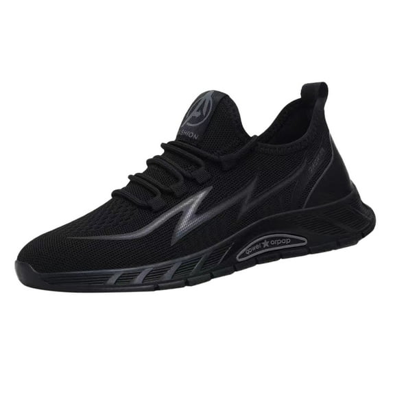 Quealent Adult Men Shoes Mens Summer Shoes Casual Slip On Leather New Mesh Men Canvas Trendy Shoes Casual Shoe Mens Business Casual Shoes Wide Black 8