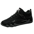 thumbnail image 1 of Quealent Adult Men Shoes Shoes Mens Casual Leather Sports Shoes for Men Popular Labor Work Shoes Wear High Top Board Shoes for Men Casual Boots Black 9.5, 1 of 5