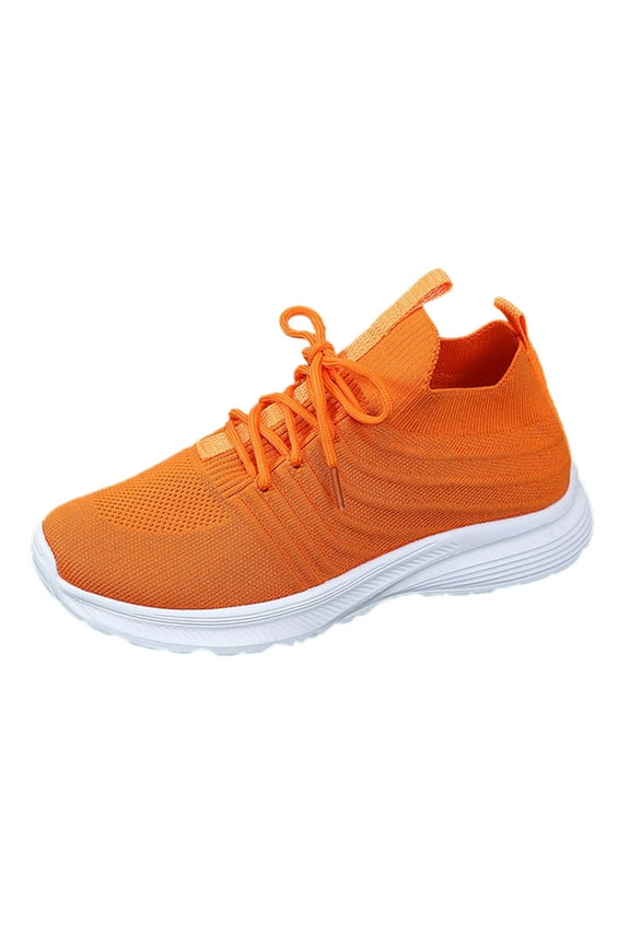Adult Women Fashion Sneakers Advantage Sneaker - Women's 7 Fashion Spring and Summer Women Sports Shoes Flat Bottom Lightweight Sneaker Laces Women Orange 7.5