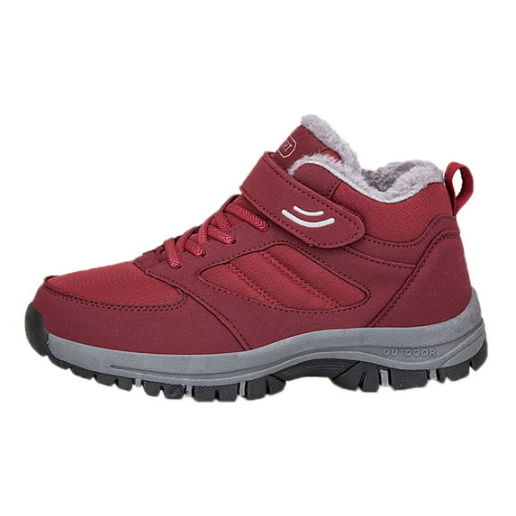 Quealent Adult Women Fashion Sneakers Womens Sneaker Couple Models Women's Middle Aged and Elderly High Top Plus Velvet Women's Fresh Foam X-70 V1 Sneaker Red 6.5