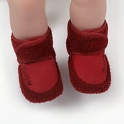 "Quealent Baby Booties Baby Girls Boys Boots Soft Anti-Slip Sole Warm Winter Snow Booties Toddler Prewalker Shoes,Red One Size"