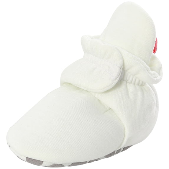 Quealent Baby Booties Fleece Unisex Cozy Soft Warm Non-Slip Shoes First Walkers Newborn to 18 Months Winter Autumn White for Size Infant 3.5