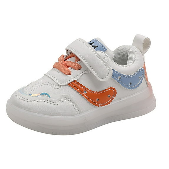 Quealent Baby Boy Girl Shoes Infant Non Slip Sneakers Breathable Lightweight Toddler First Walking Shoes 6 12 18 24 Months Orange for Size 6.5