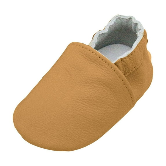 Quealent Baby Boy Girl Shoes Soft Soled Leather Moccasins Anti-Skid Toddler Prewalker Khaki for Size 11=S