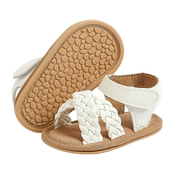 Quealent Baby Boy Girl Summer Sandals Squeaky Shoes Lightwight Non-Slip Toddler First Walkers White for Size 4