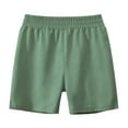 thumbnail image 1 of Quealent Baby Boy Shorts Cotton Summer Toddlers Boys Solid Jogger Casual Unisex Outfit Boys' Pull-On Active Drawstring Cargo Stretch Breathable Bottoms Sweatpants Sport Kids Green,4-5 Years, 1 of 3