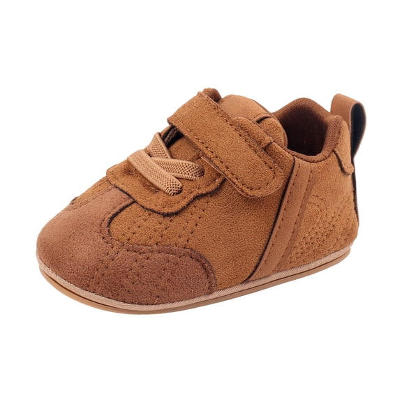 Quealent Baby Boys Girls High Top Sneakers Soft Soles Anti Skid Infant Ankle Shoes Toddler Prewalker First Walking Crib Shoes Coffee for Size 3