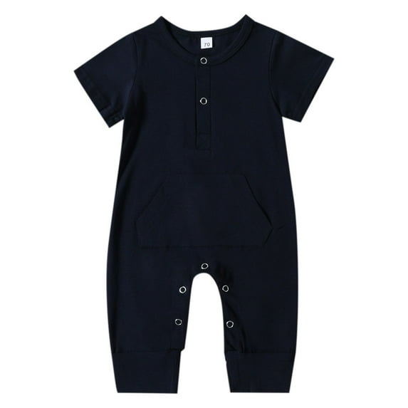 Quealent Baby Boys Girls Romper One-Piece Beach Outfit Summer Clothes Black,6-9 Months