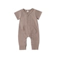 thumbnail image 1 of Quealent Baby Boys Girls Romper One-Piece Beach Outfit Summer Clothes Khaki,3-6 Months, 1 of 5