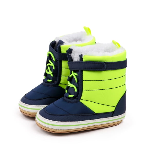 Quealent Baby Boys Girls Shoes Infant Furry Boots Winter Booties for First Walker Green for Size 5