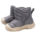 thumbnail image 1 of Quealent Baby Boys Girls Winter Warm Shoes Cozy Fleece Snow Boots Toddler Non-Slip Walking Shoes Infant Outdoor Water Resistance Faux Furry Booties Gray for Size 6, 1 of 5