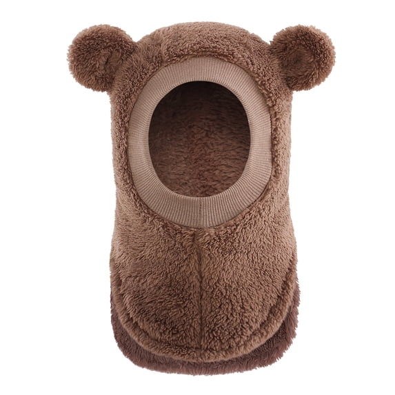 Quealent Baby Boys Knit Hat Winter Toddler Girls Balaclava Cute Animals Ear Hat Soft Fleece Lining Cap (Brown, 6-36 Months)