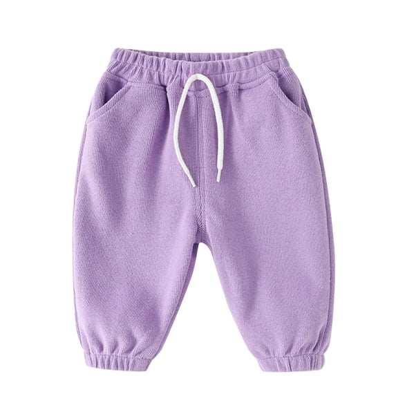 Quealent Baby Boys Pants 2024 Soft Trousers Clothes Toddler Clothes Baby Boys Pants Bell Bottom Pants Purple,2-3 Years