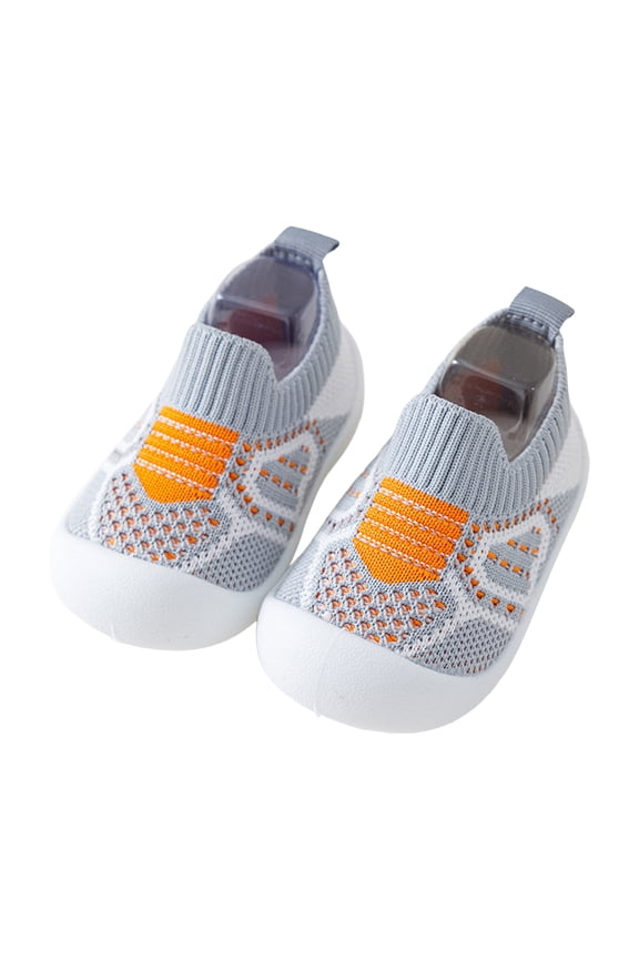 Baby Boys Shoes Shoes Girls 12-18 Month Boys Girls Socks Toddler Breathable Cartoon Mesh The Floor Slip On Boys Shoes Grey 12 Months