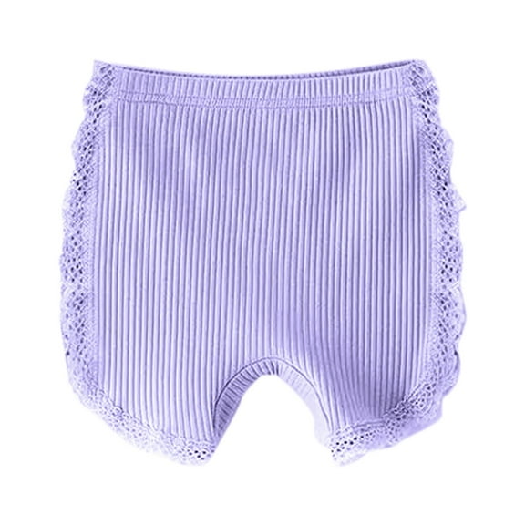 Quealent Baby Girl Cotton Panty Cute Baby Underwear Classic Ruffle Bloomers Bottoming Shorts Purple,2-3 Years