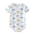 thumbnail image 1 of Quealent Baby Girls Boys Bubble Romper T Bodysuit Short Sleeve for 0-24 Months (Light Blue, 6-9 Months), 1 of 4